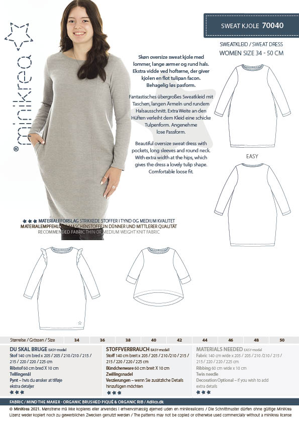 Sweatshirtklänning Minikrea 70040