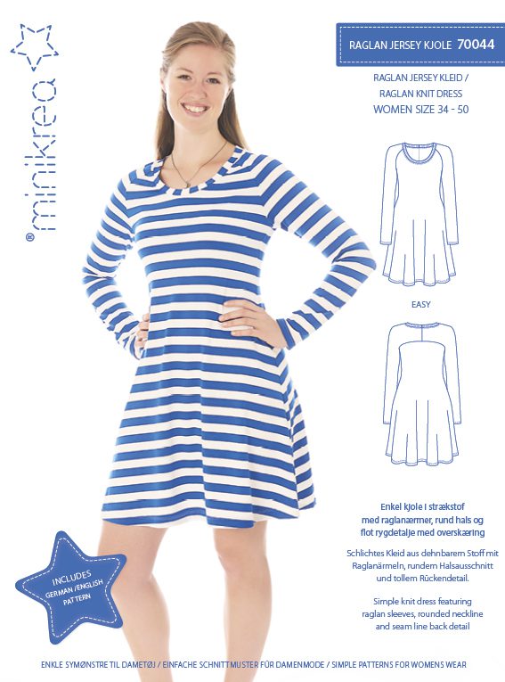 Raglan knit dress Minikrea 70044