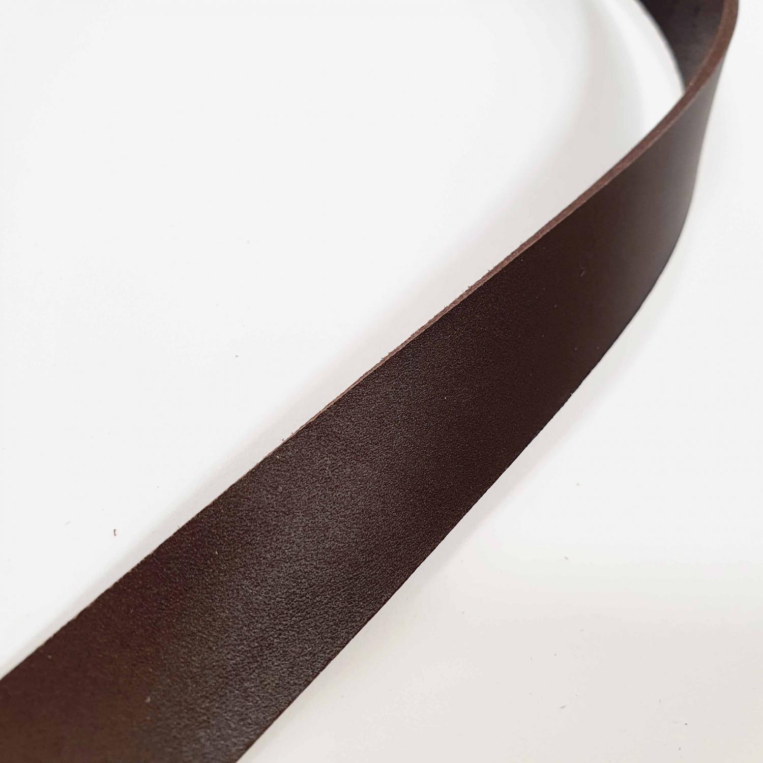 Läderrem 2 cm bred - Mörkbrun