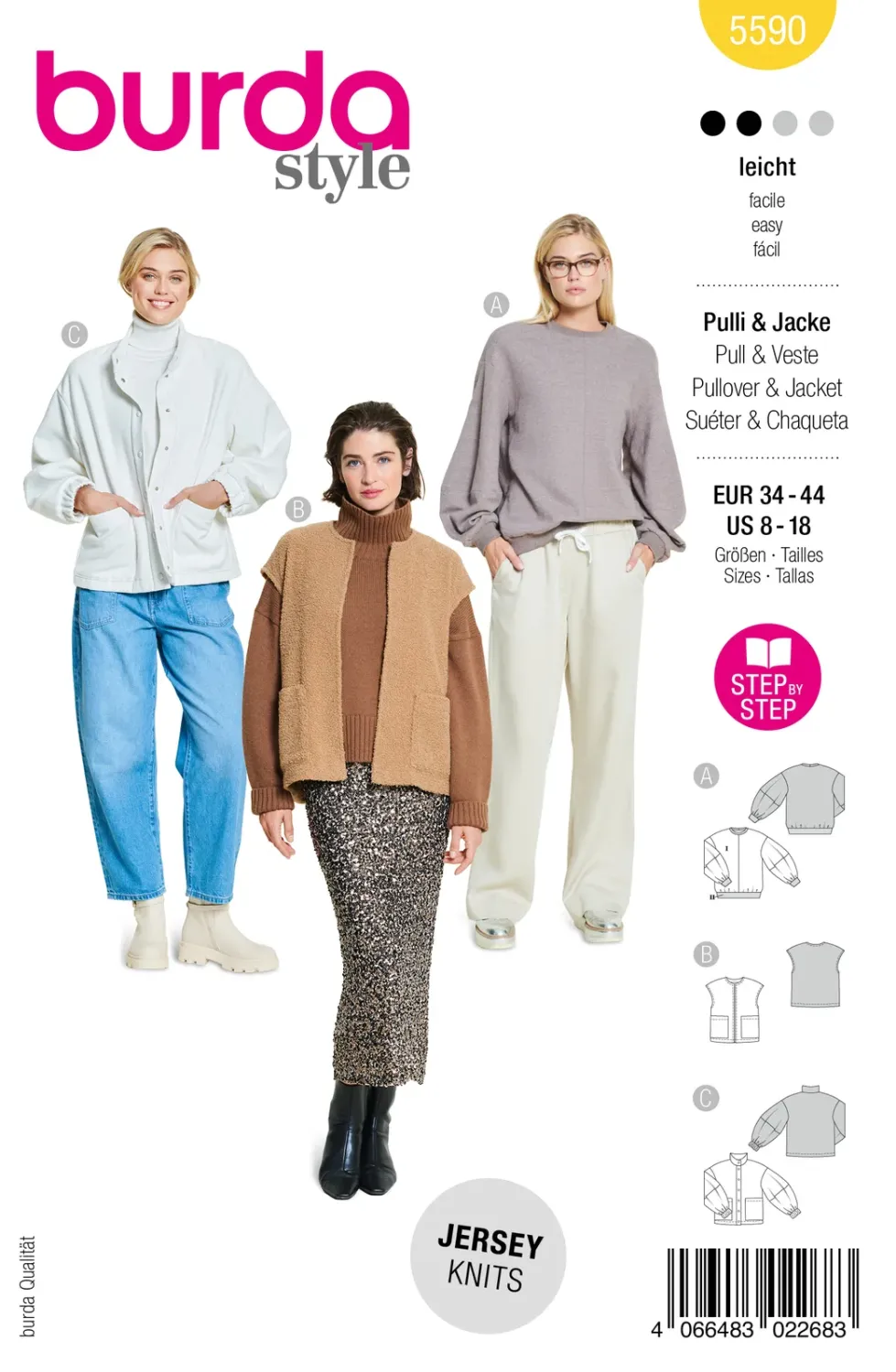 Burda 5590 | Jacka, väst och tröja