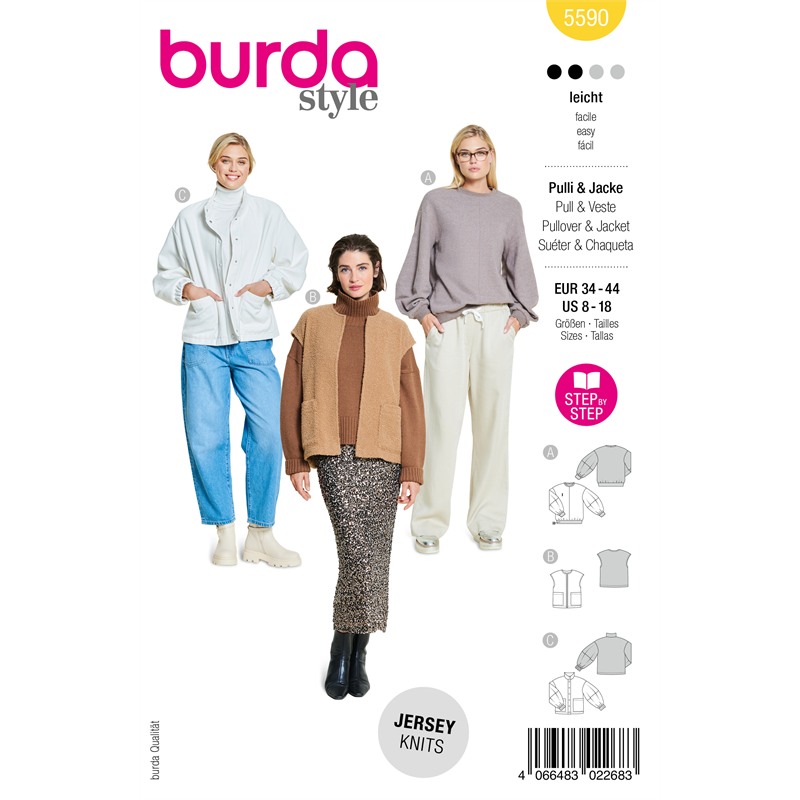 Burda 5590 | Jacka, väst och tröja