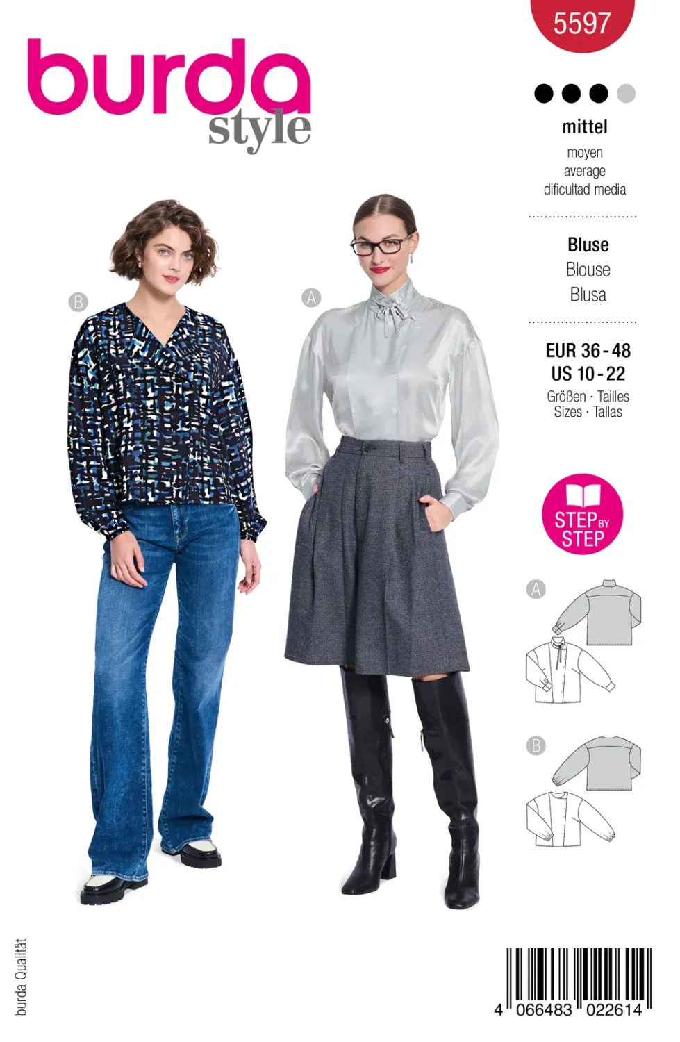 Burda 5597 blus, stl 36-48