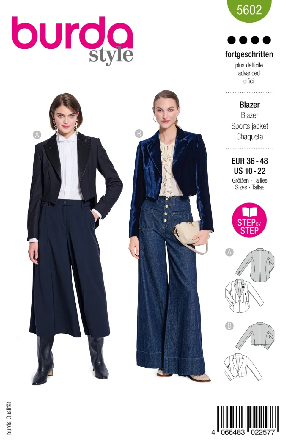 Burda 5602 | Kavaj och kort spencerjacka