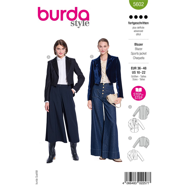 Burda 5602 | Kavaj och kort spencerjacka