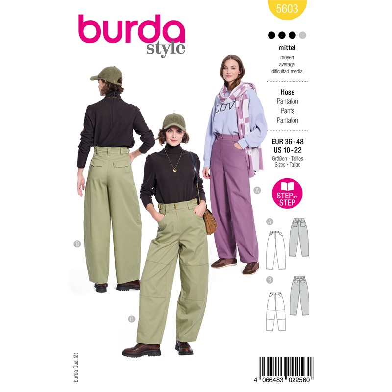 Burda 5603 | Vid byxa i två varianter
