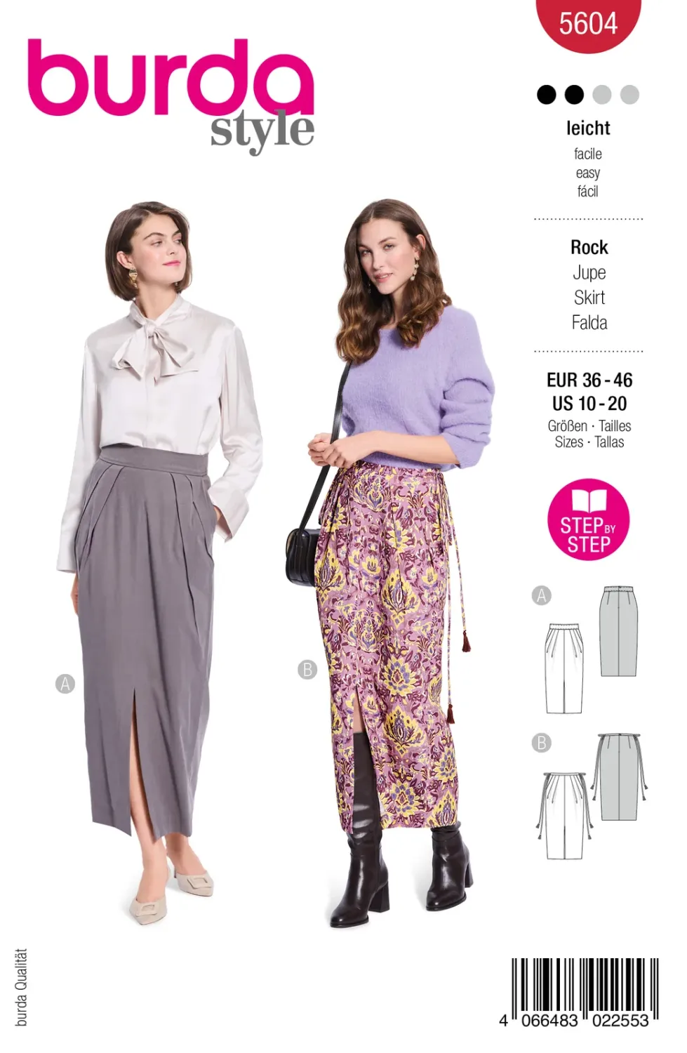 Burda 5604 | Lång kjol med veck