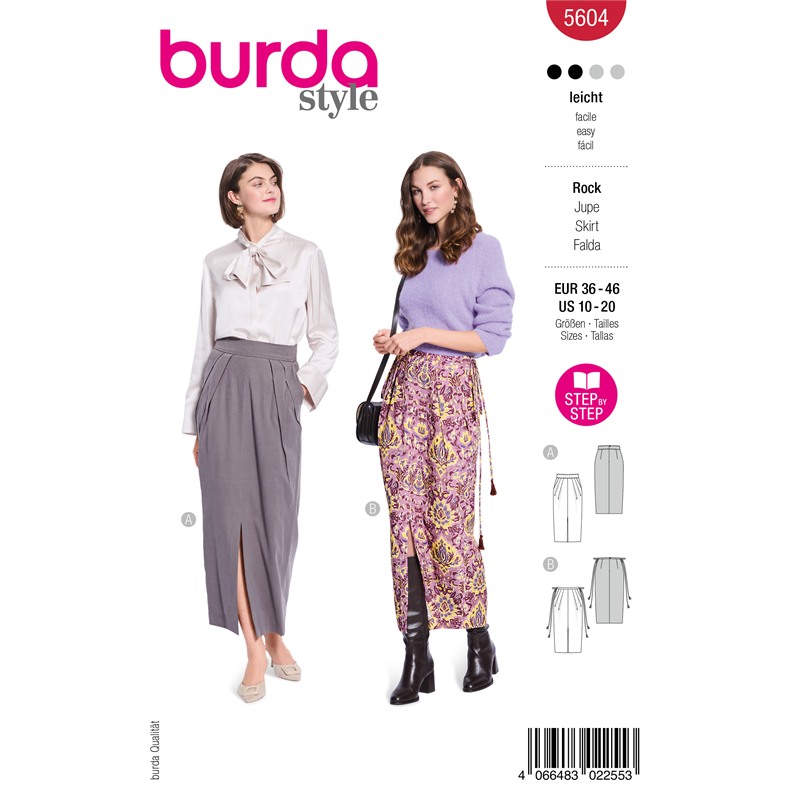 Burda 5604 | Lång kjol med veck