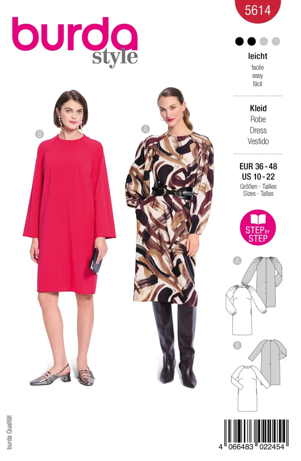 Burda 5614 | Klänning med raglanärm
