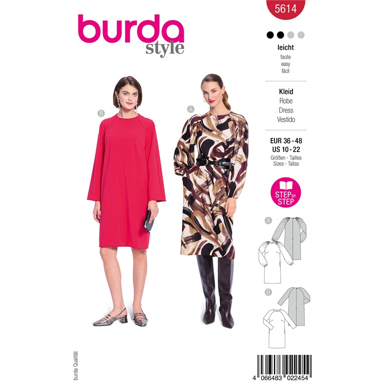 Burda 5614 | Klänning med raglanärm