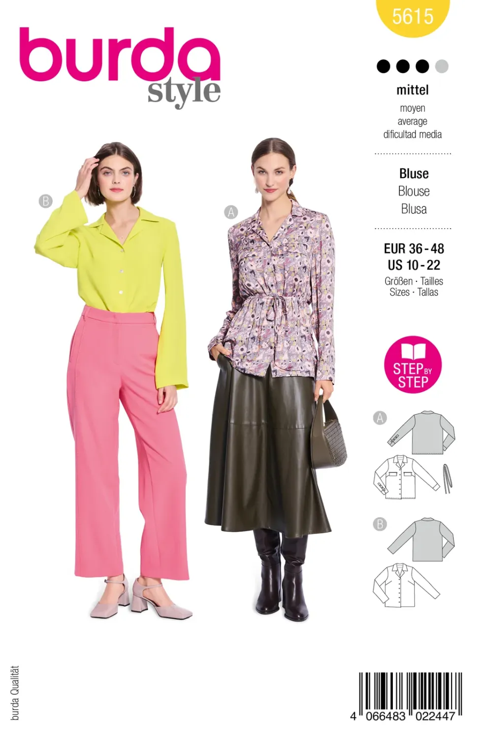 Burda 5615 | Blus med skjortkrage