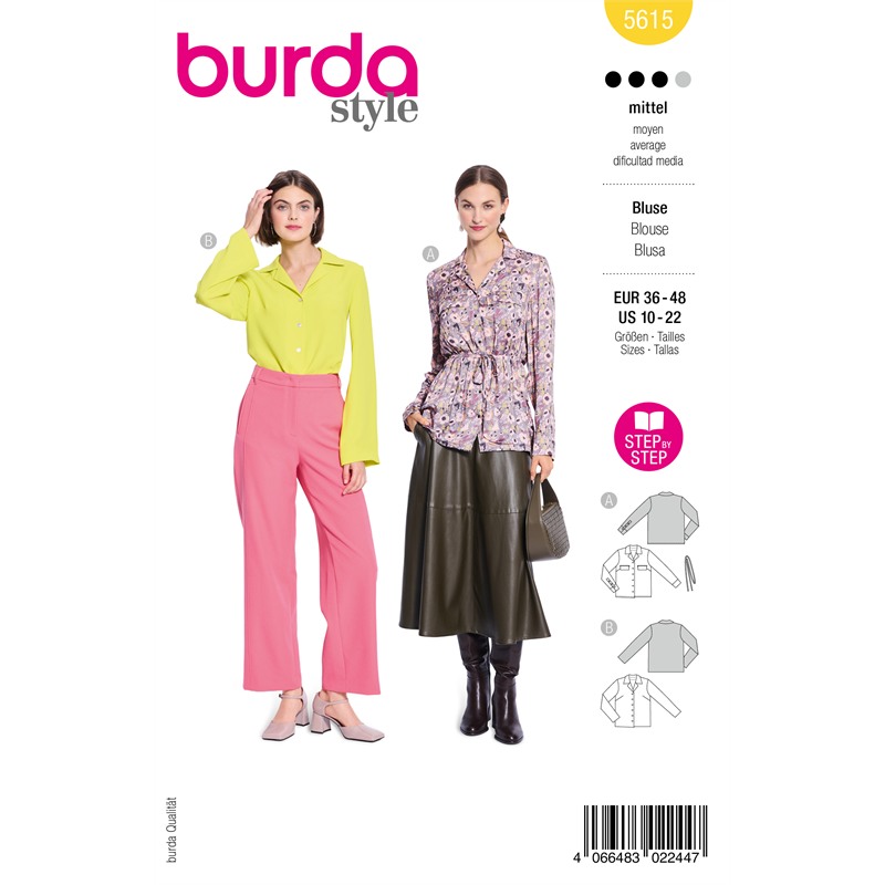 Burda 5615 | Blus med skjortkrage