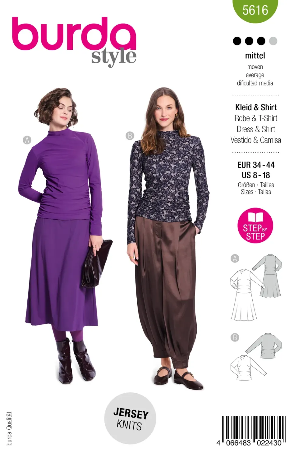 Burda 5616 | Klänning och tröja i jersey