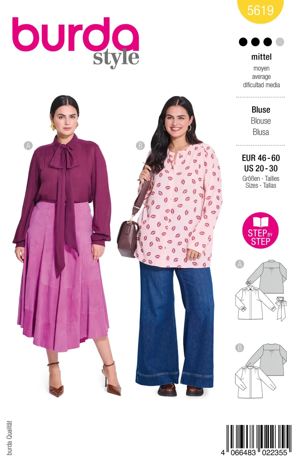 Burda 5619 | Blus i två varianter