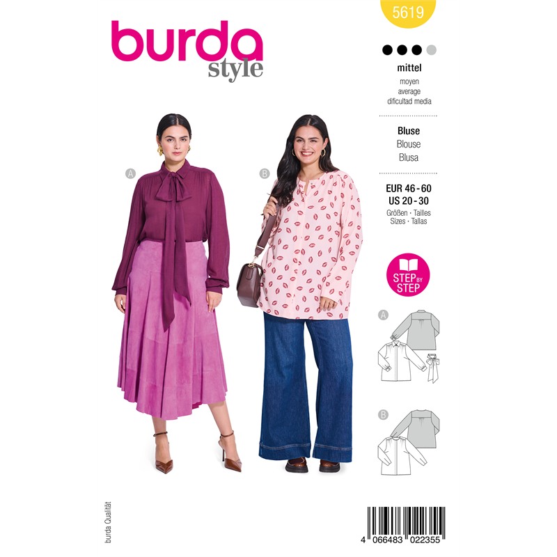 Burda 5619 | Blus i två varianter