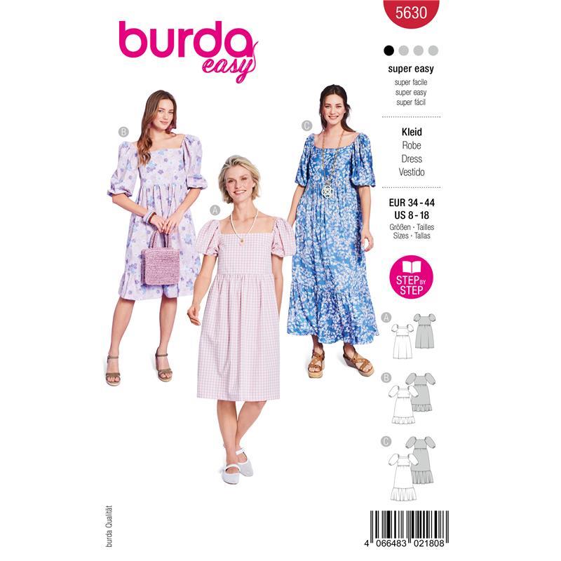 Burda Easy 5630 – Klänning dam (34-44)
