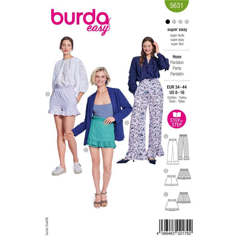 Burda Easy 5631 – Byxor och shorts dam (34-44)