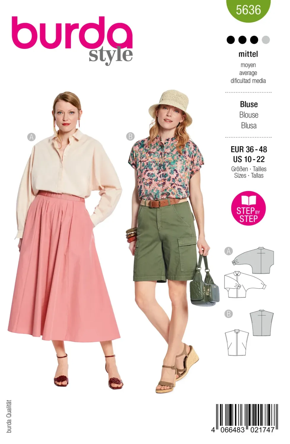 Burda Style 5636 – Blus dam (36-48)
