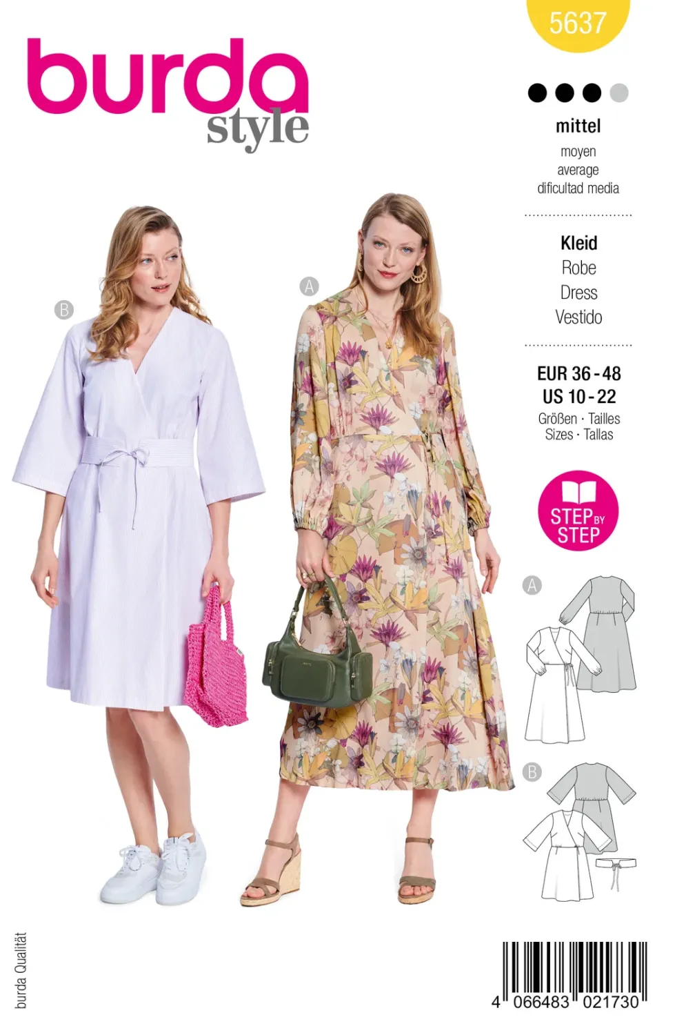 Burda Style 5637 – Omlottklänning dam (36-48)