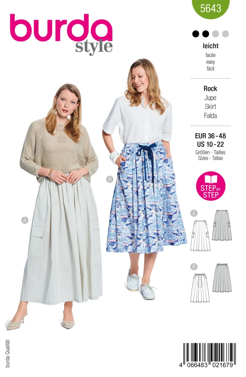 Burda Style 5643 – Kjol dam (36-48)