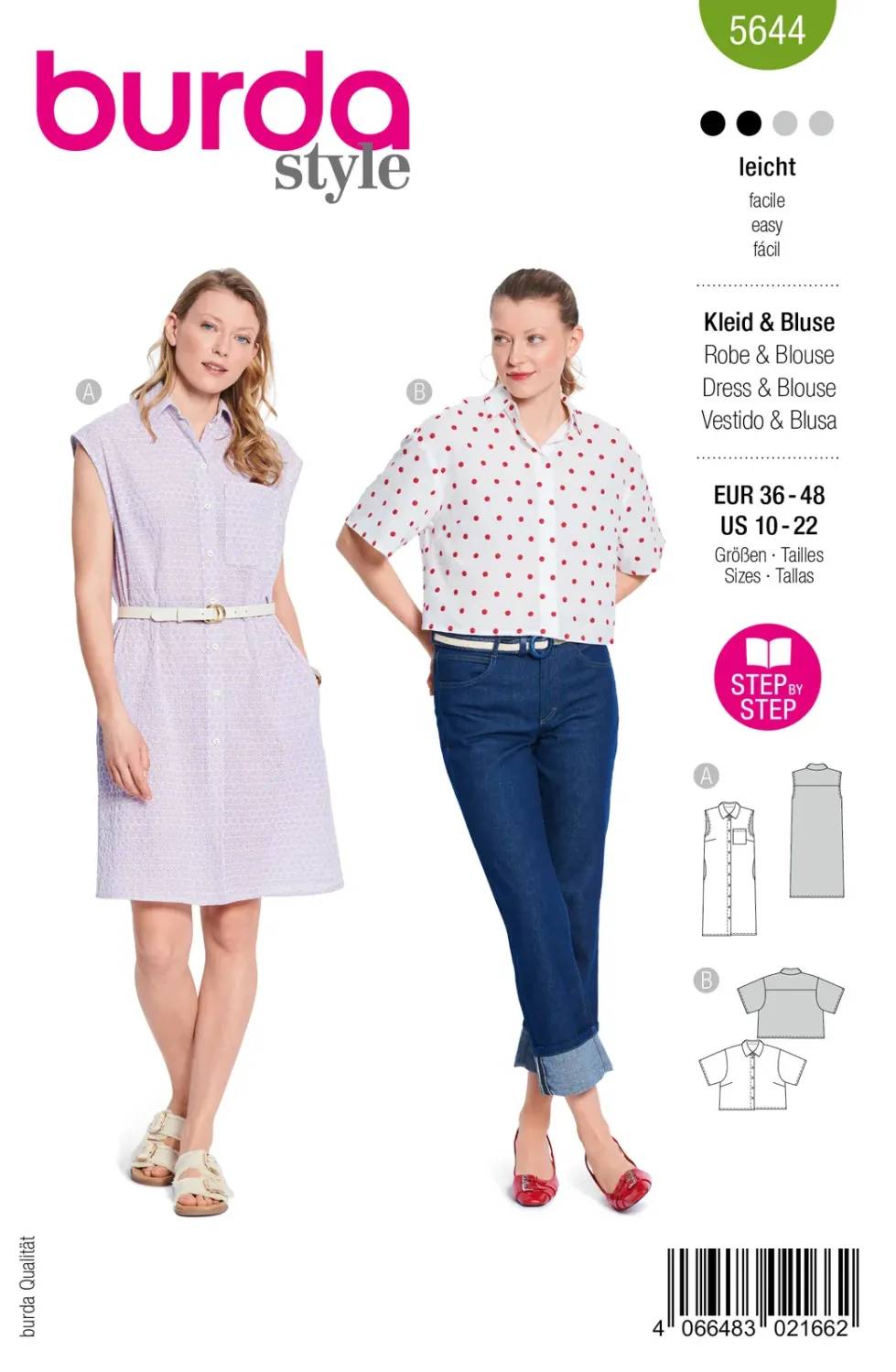 Burda Style 5644 – Klänning och blus dam (36-48)