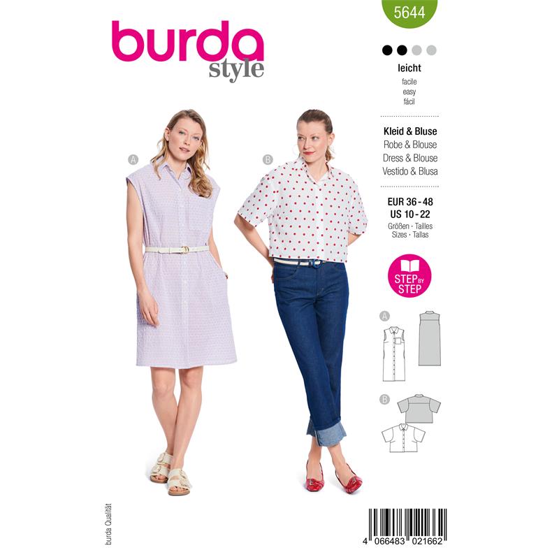 Burda Style 5644 – Klänning och blus dam (36-48)