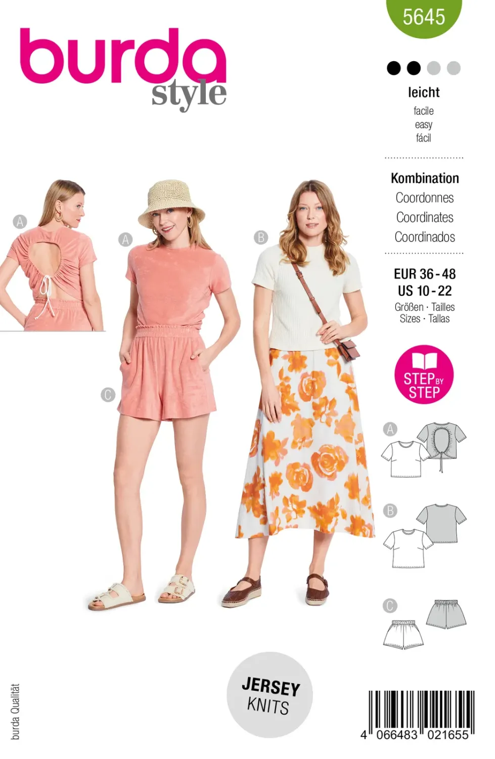 Burda Style 5645 – Top och shorts dam (36-48)
