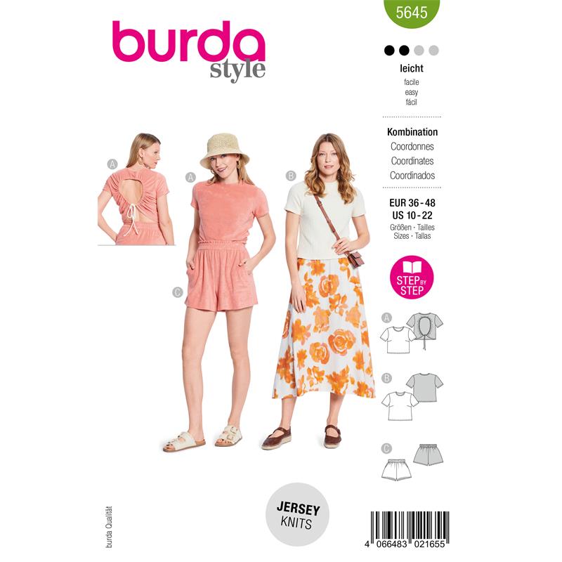 Burda Style 5645 – Top och shorts dam (36-48)
