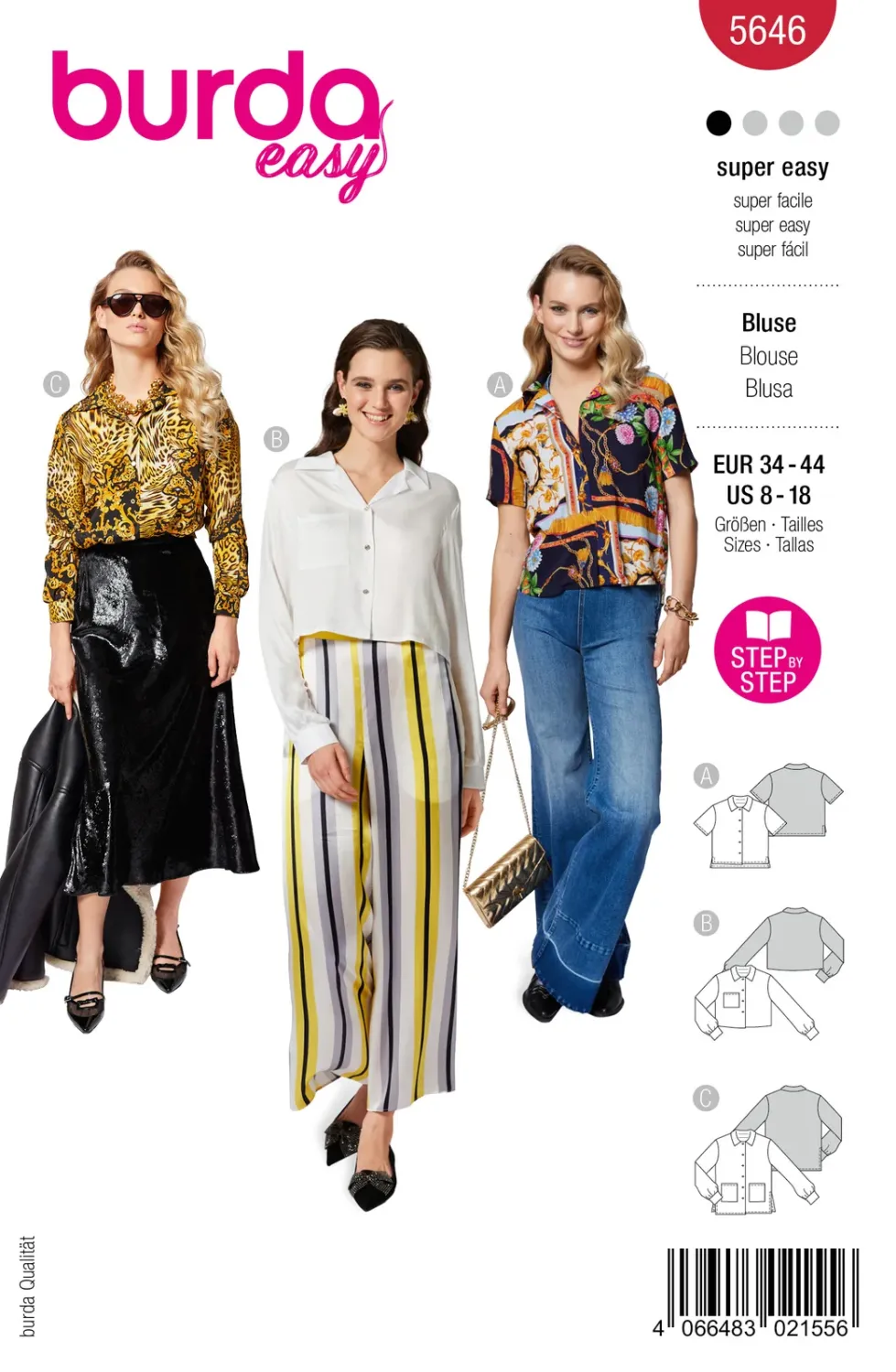 Burda Easy 5646 – Skjortblus dam (34-44)