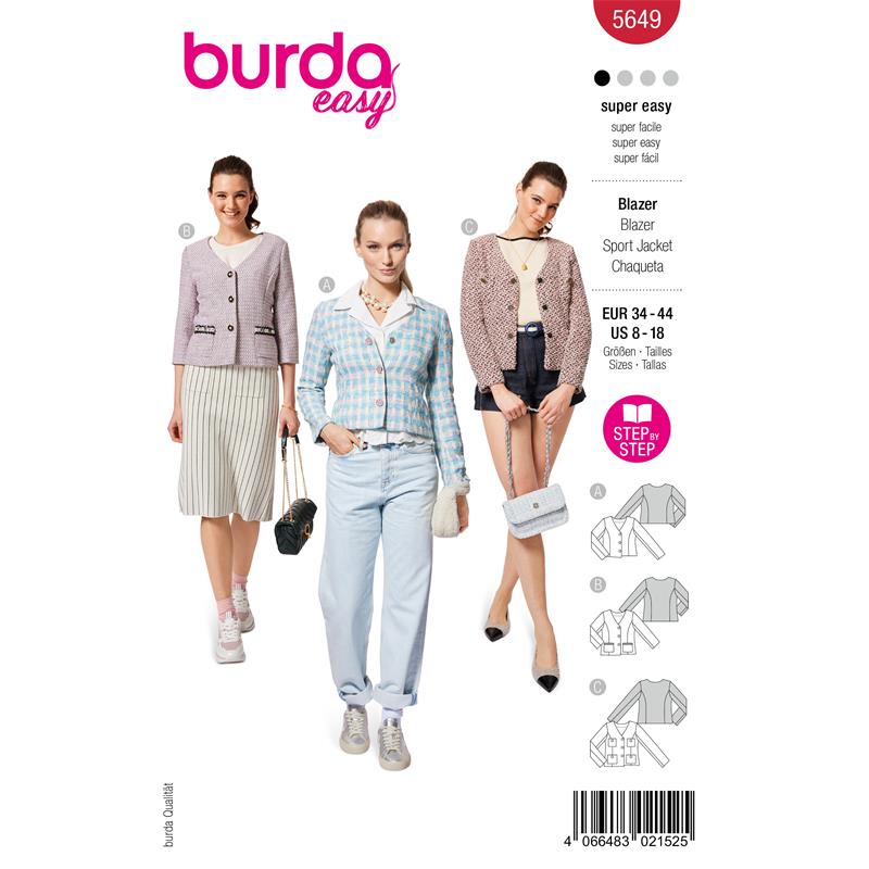 Burda Easy 5649 – Boucléblazer dam (34-44)