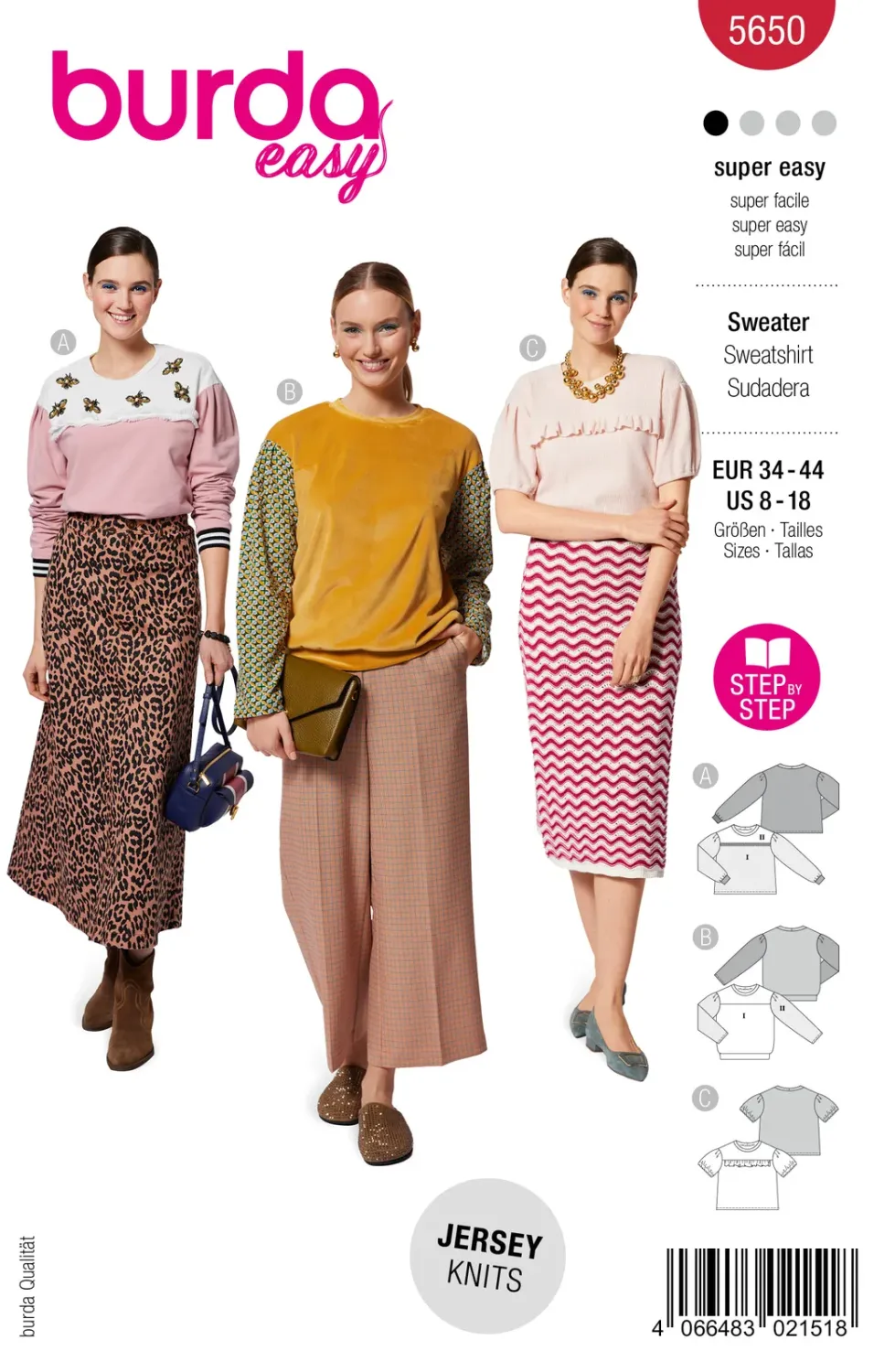 Burda Easy 5650 – Sweatshirt dam (34-44)