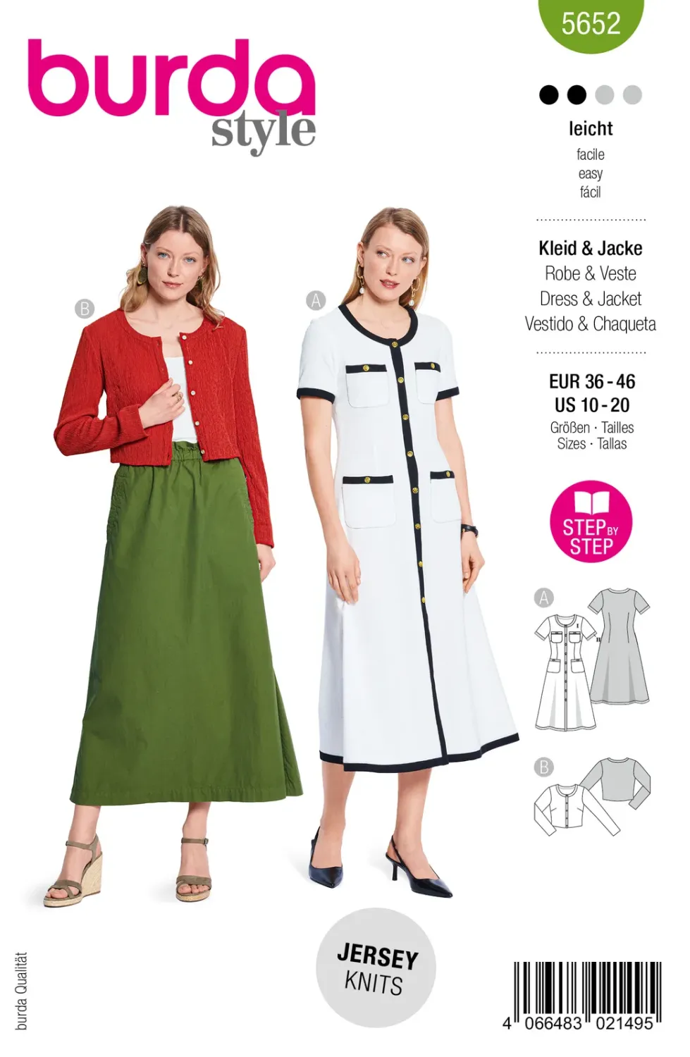 Burda Style 5652 – Klänning och jacka dam (36-46)