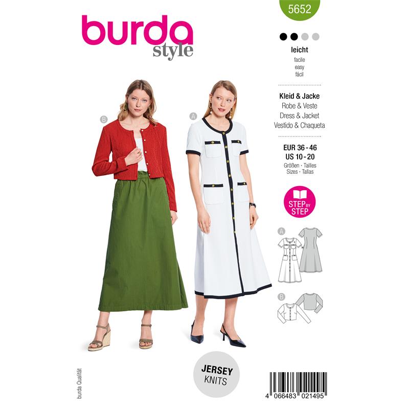 Burda Style 5652 – Klänning och jacka dam (36-46)