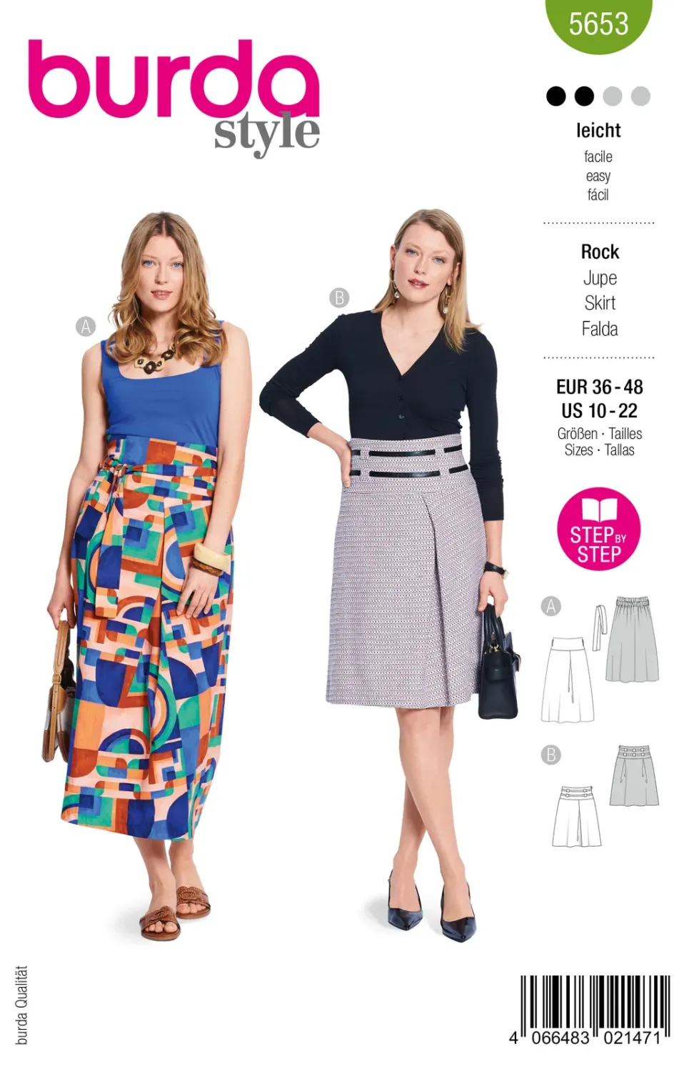 Burda Style 5653 – Kjol dam (36-48)