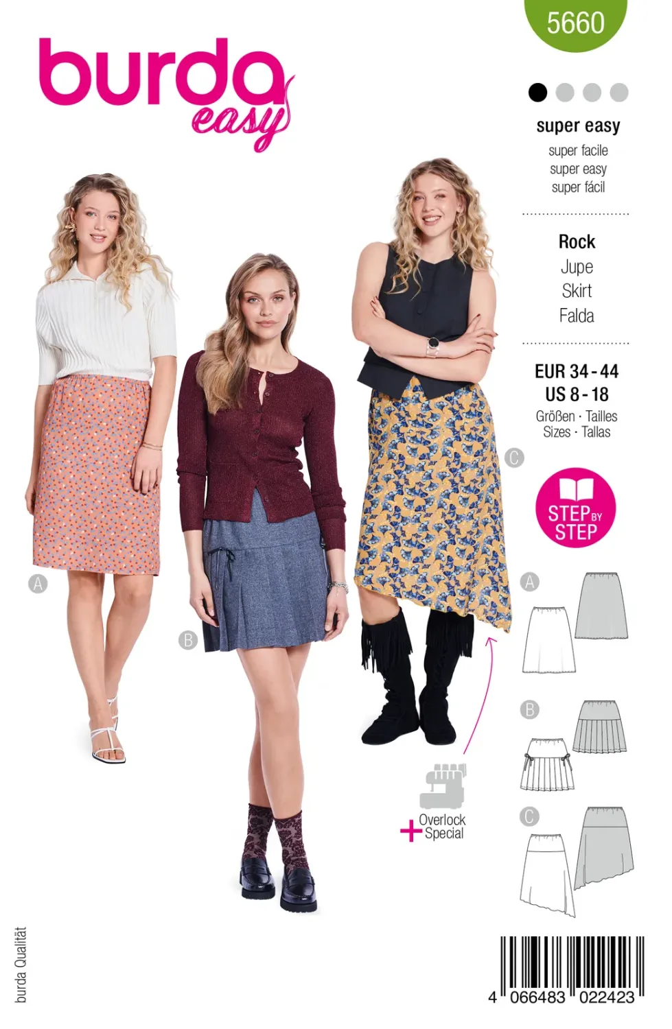 Burda 5660 | Kjol i tre modeller