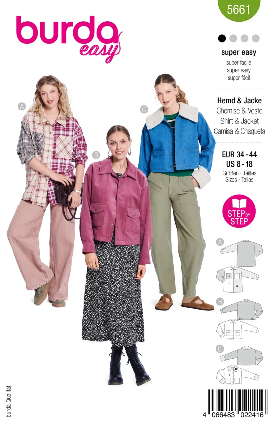 Burda 5661 | Skjorta och kort jacka