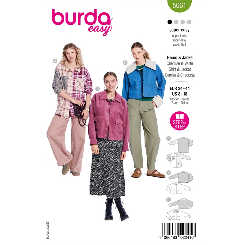 Burda 5661 | Skjorta och kort jacka