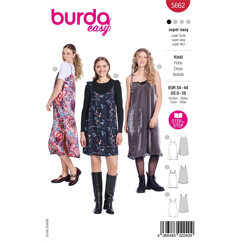 Burda 5662 | Klänning med smala axelband