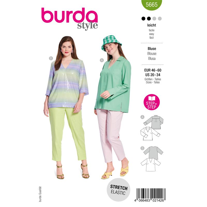 Burda Style 5665 – Blus plusstorlekar (46-60)