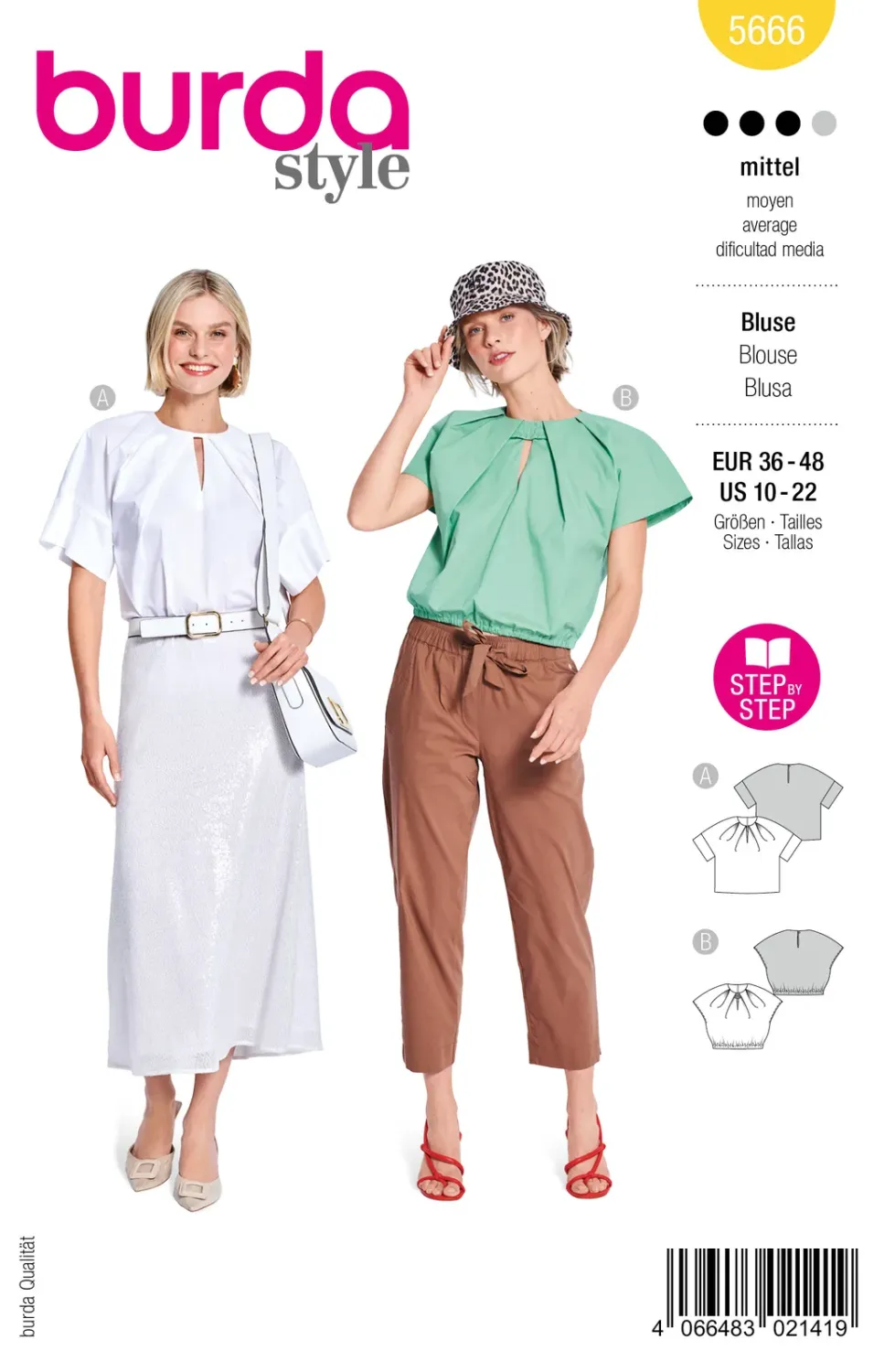Burda Style 5666 – Blus dam (36-48)