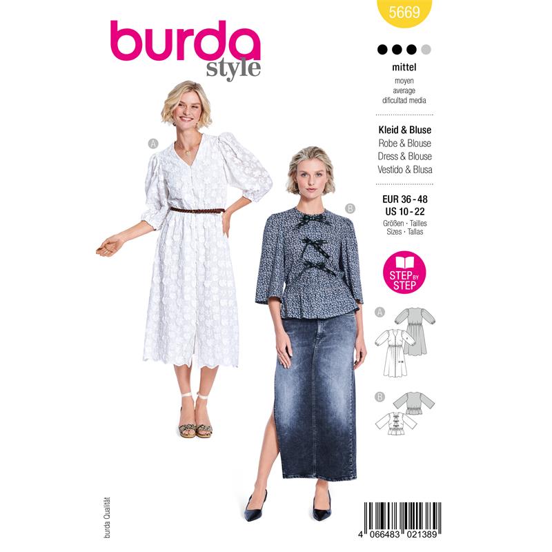 Burda Style 5669 – Klänning och blus dam (36-48)