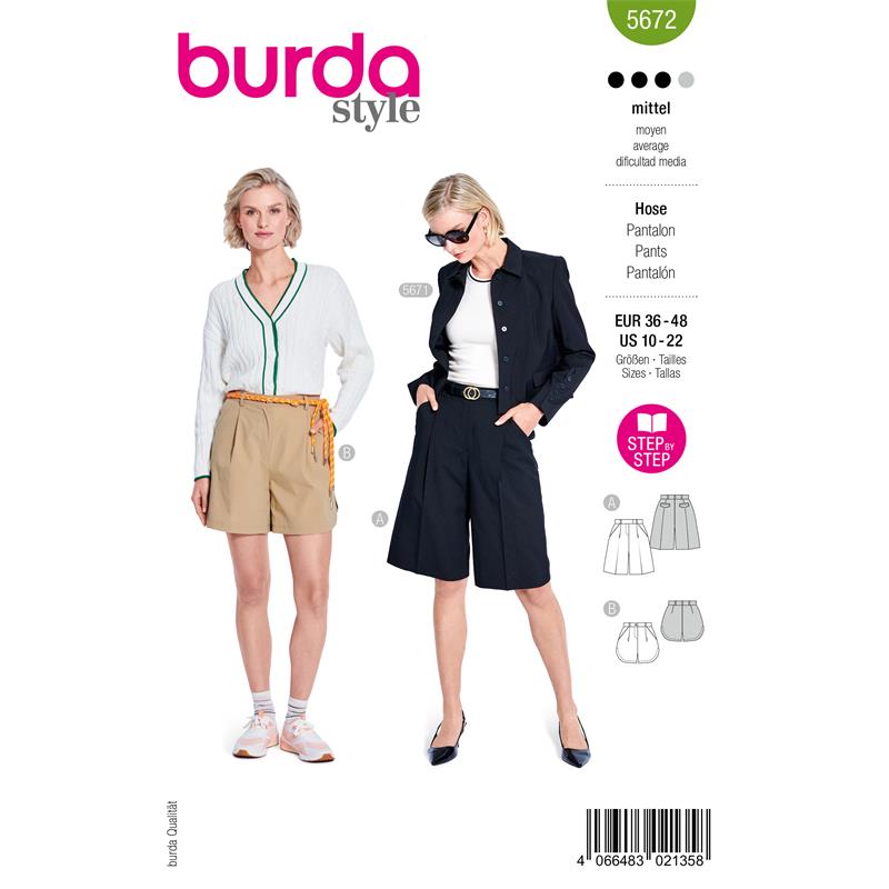 Burda Style 5672 – Bermudashorts dam (36-48)