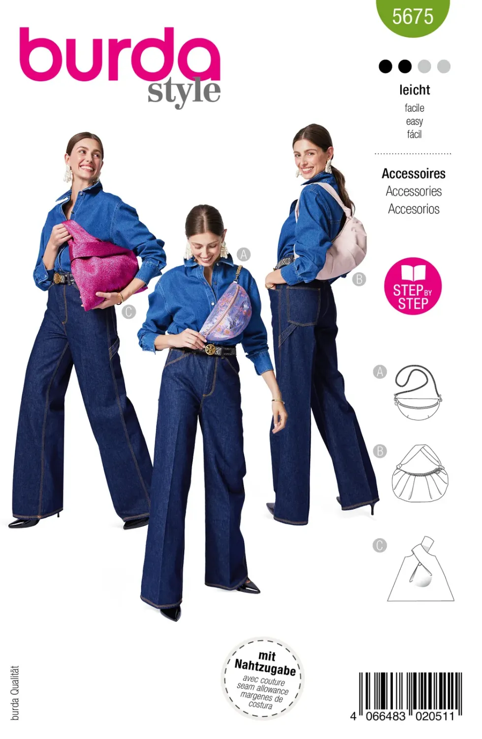 Burda 5675 miniväskor, one size
