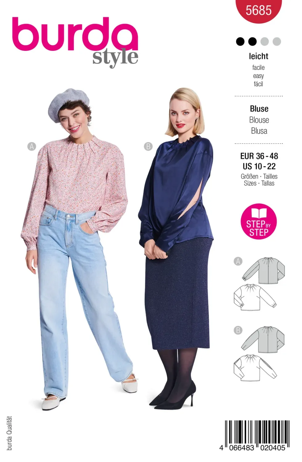 Burda 5685 blusar dam, stl 36-48