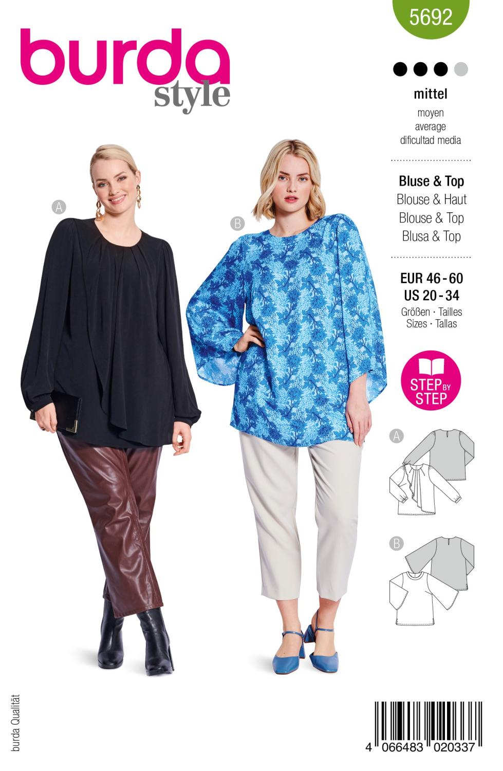 Burda 5692 - Blus och topp