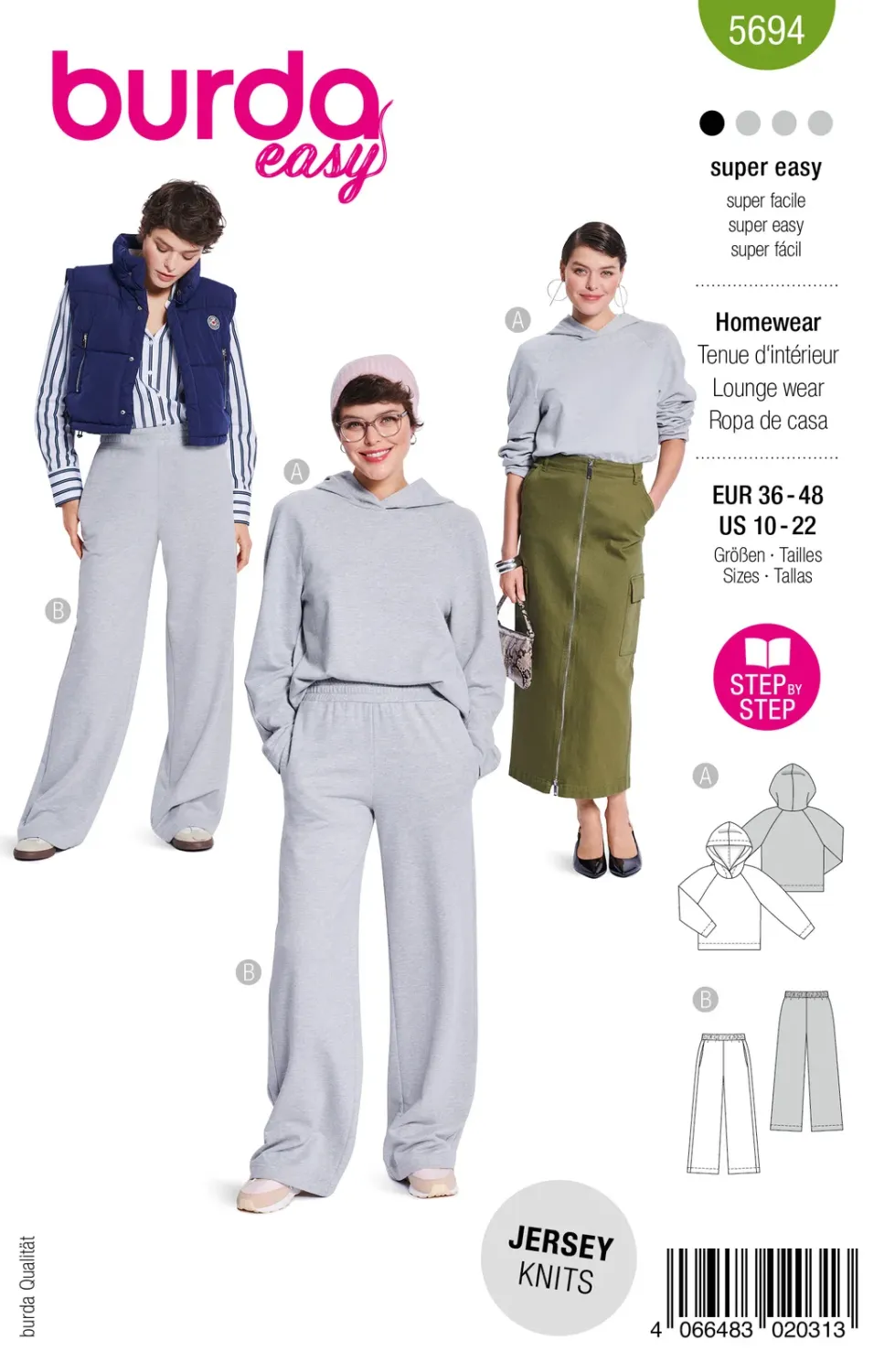 Burda 5694 - Hoodie och joggingbyxor