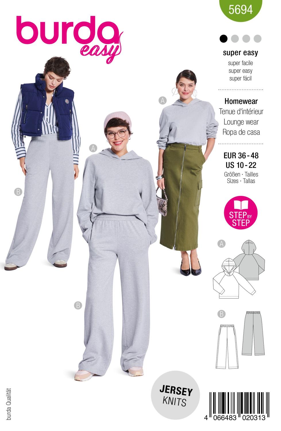 Burda 5694 - Hoodie och joggingbyxor