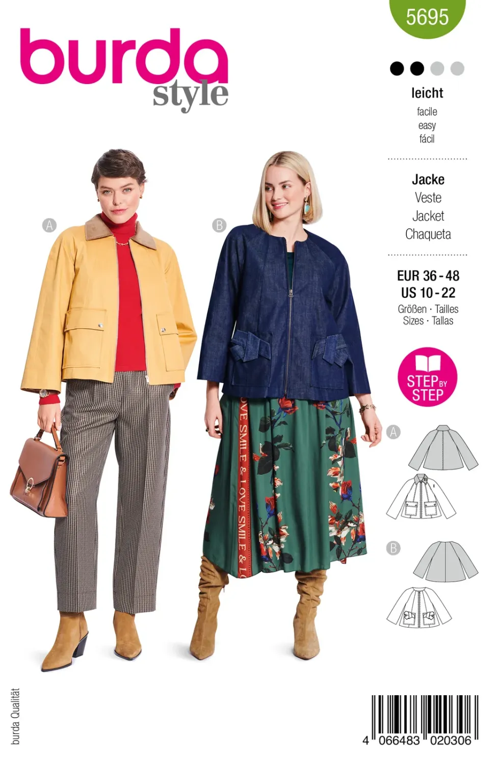 Burda 5695 jackor dam, stl 36-48