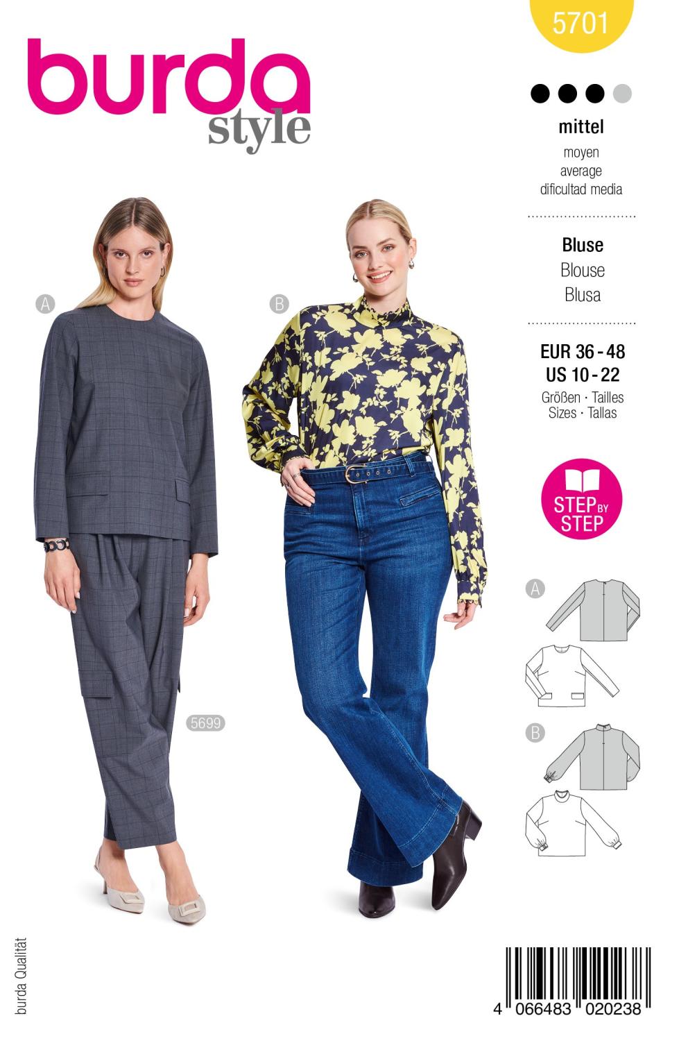 Burda 5701 - Blusar
