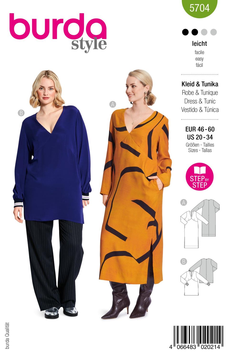 Burda 5704 - Klänningar 46-60