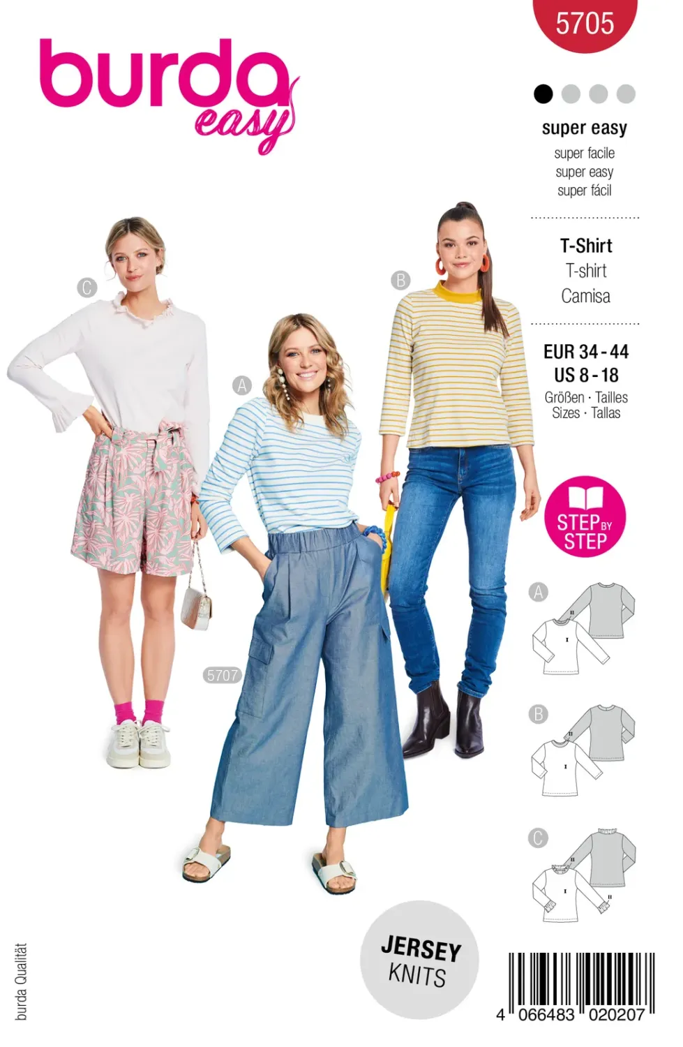 Burda 5705 tröjor dam, stl 34-44